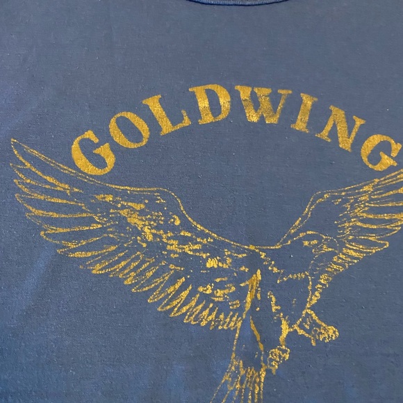 Vintage 1990s Honda Goldwing Faded Blue Shirt - Picture 6 of 10